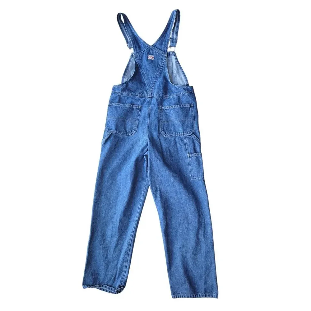 Old Navy Denim Bib Overalls Girls Youth 12 Blue Button Fly Vintage Y2K